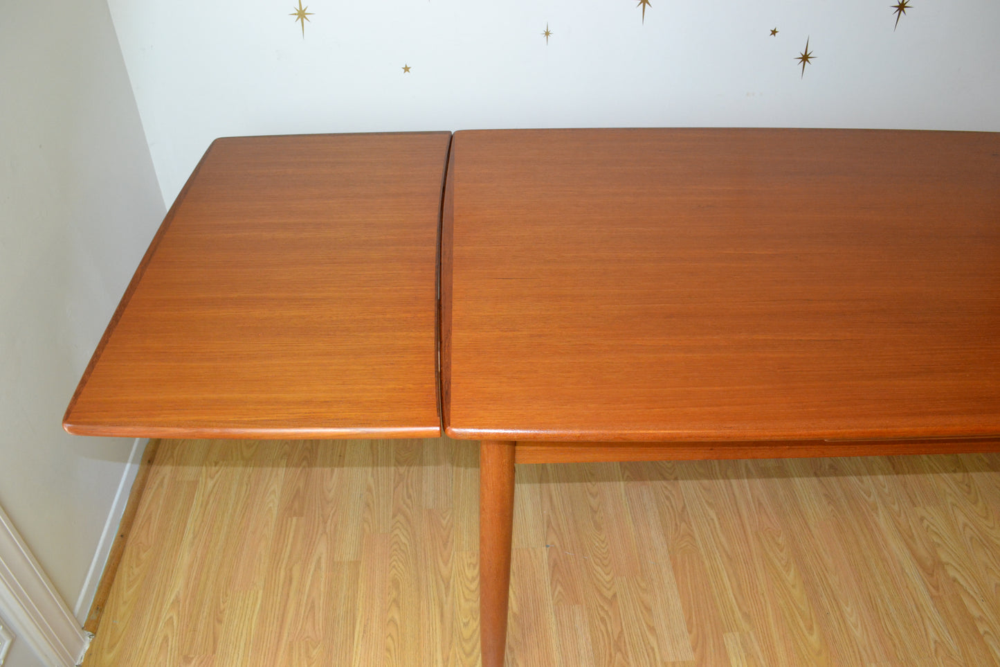 Compact Danish Modern Teak Expandable Dining table