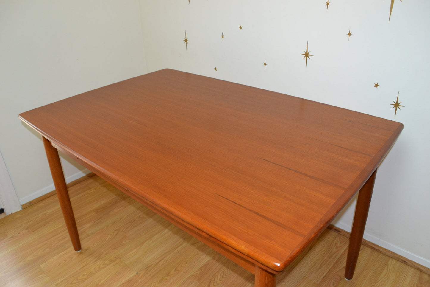 Compact Danish Modern Teak Expandable Dining table