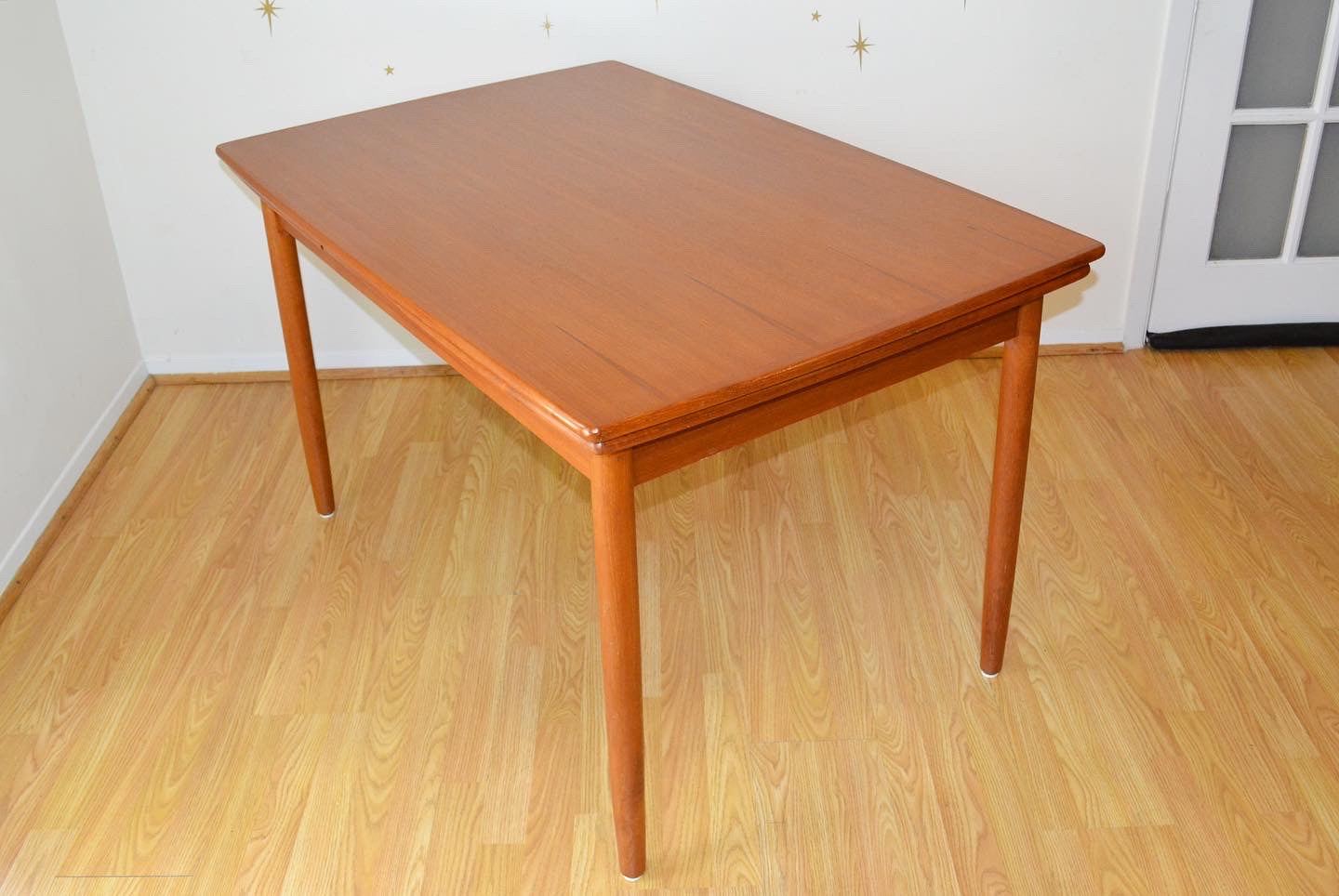 Compact Danish Modern Teak Expandable Dining table
