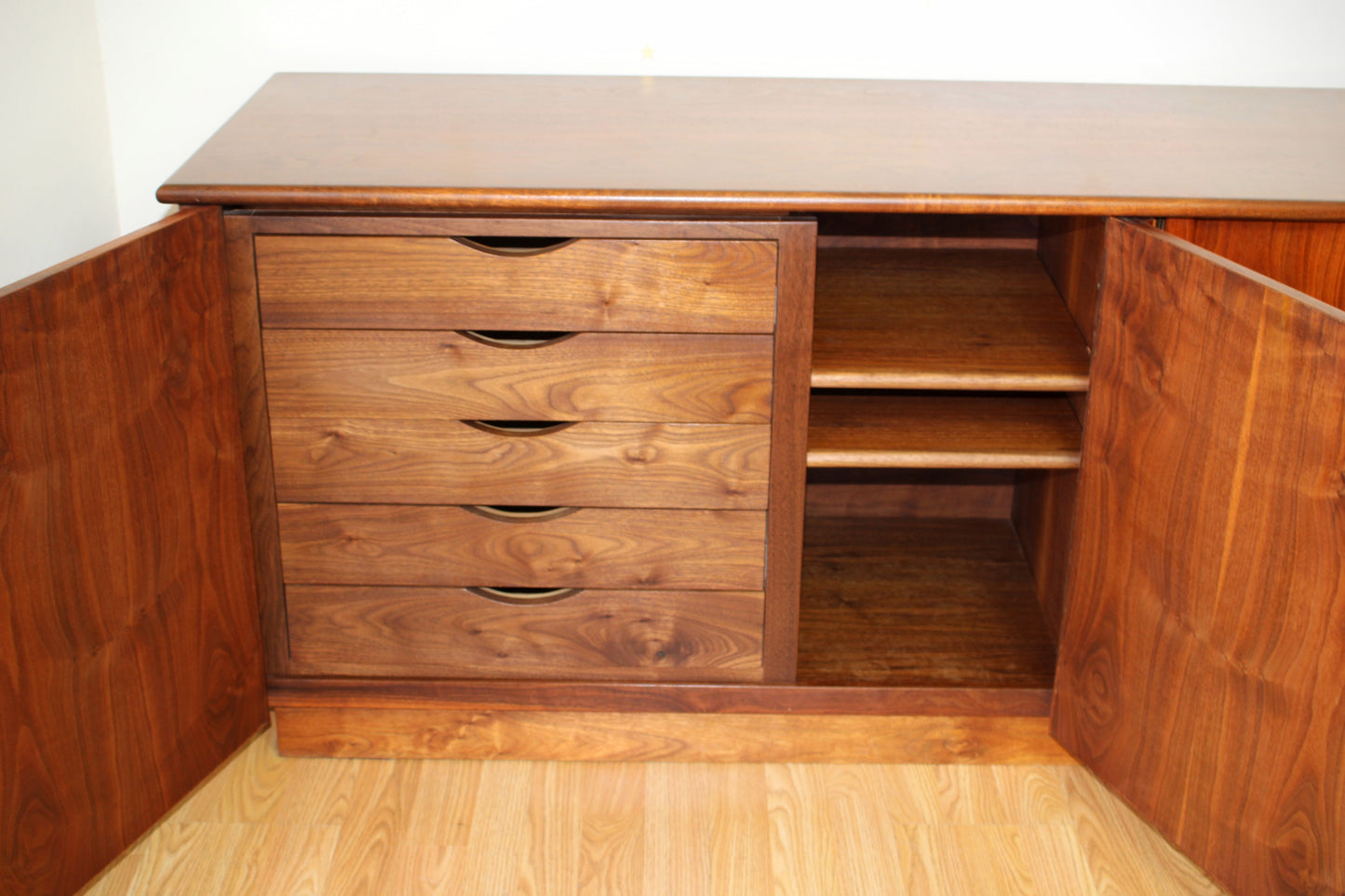 American Modernist Walnut Sideboard
