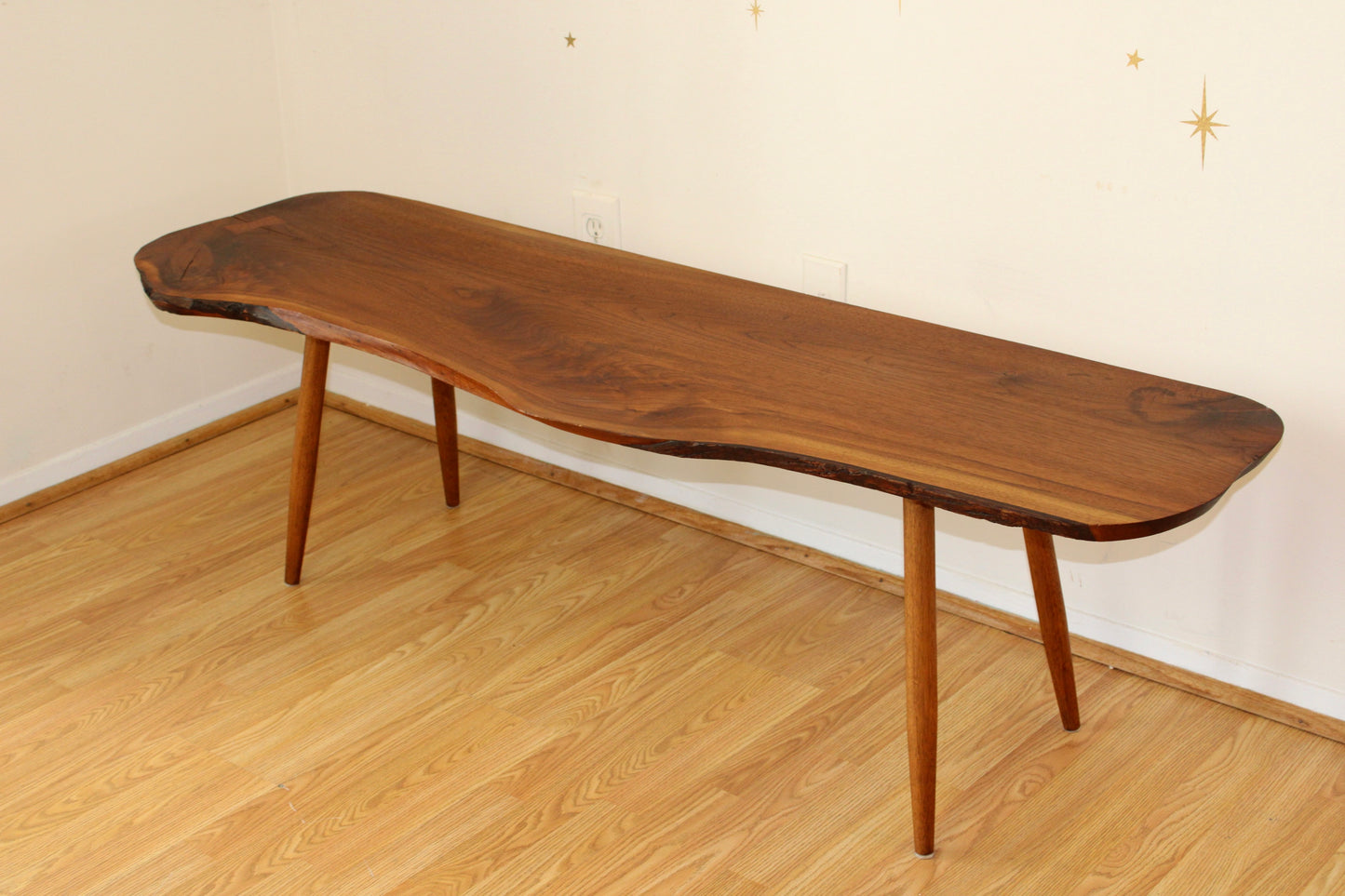 Live Edge Walnut Coffee Table w/ Inlay