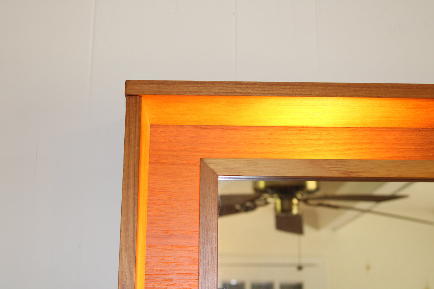 Pedersen & Hansen Teak Illuminated Wall Mirror