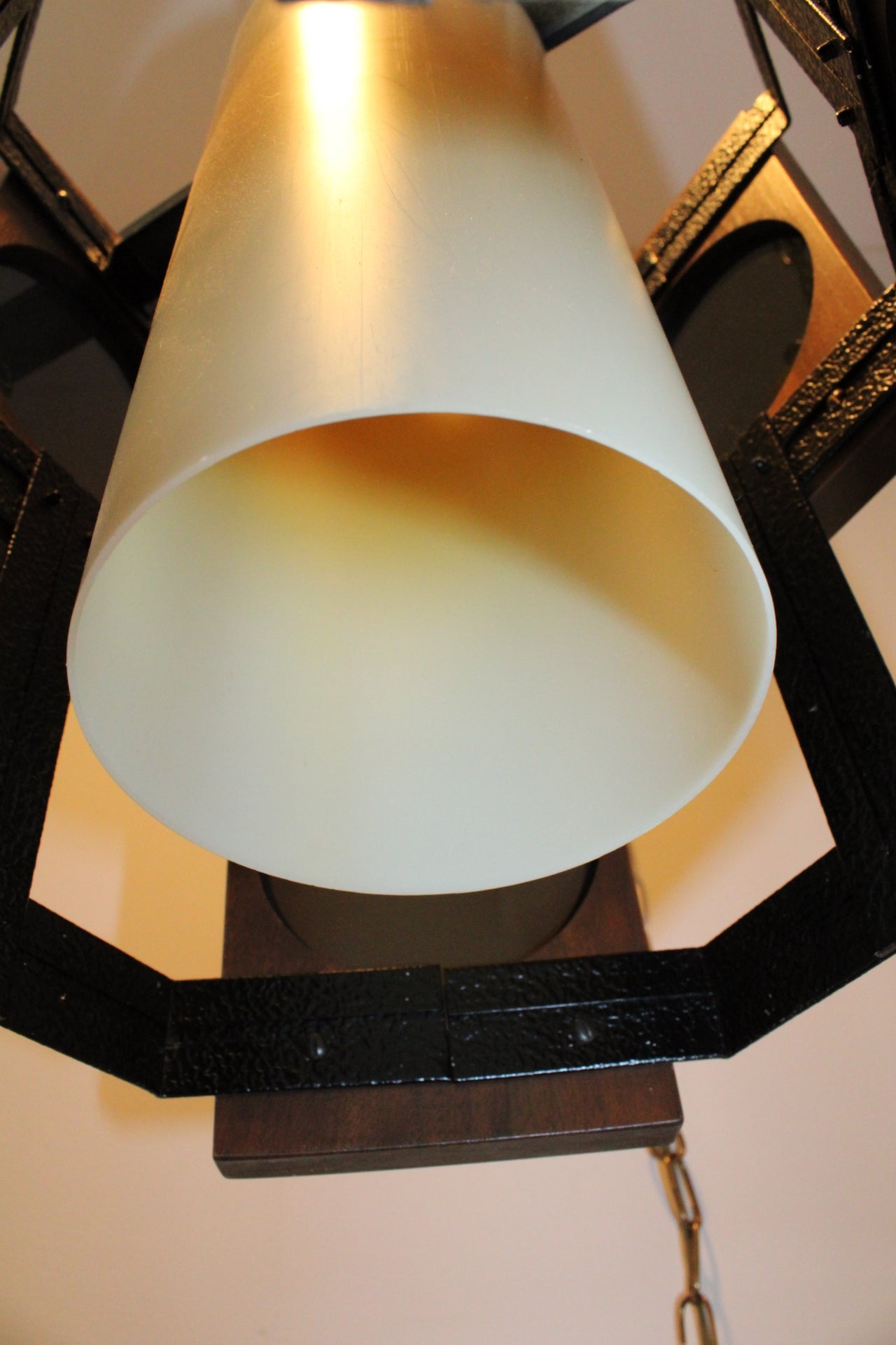 Mid Century Smoked Lucite Swag Light