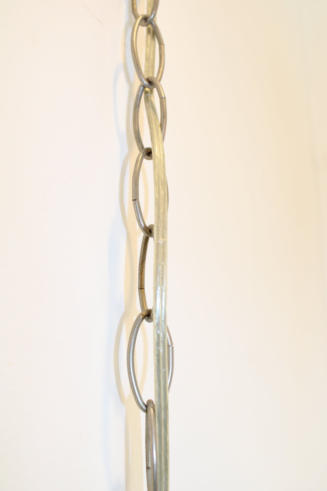 Smoked Lucite & Chrome Chandelier