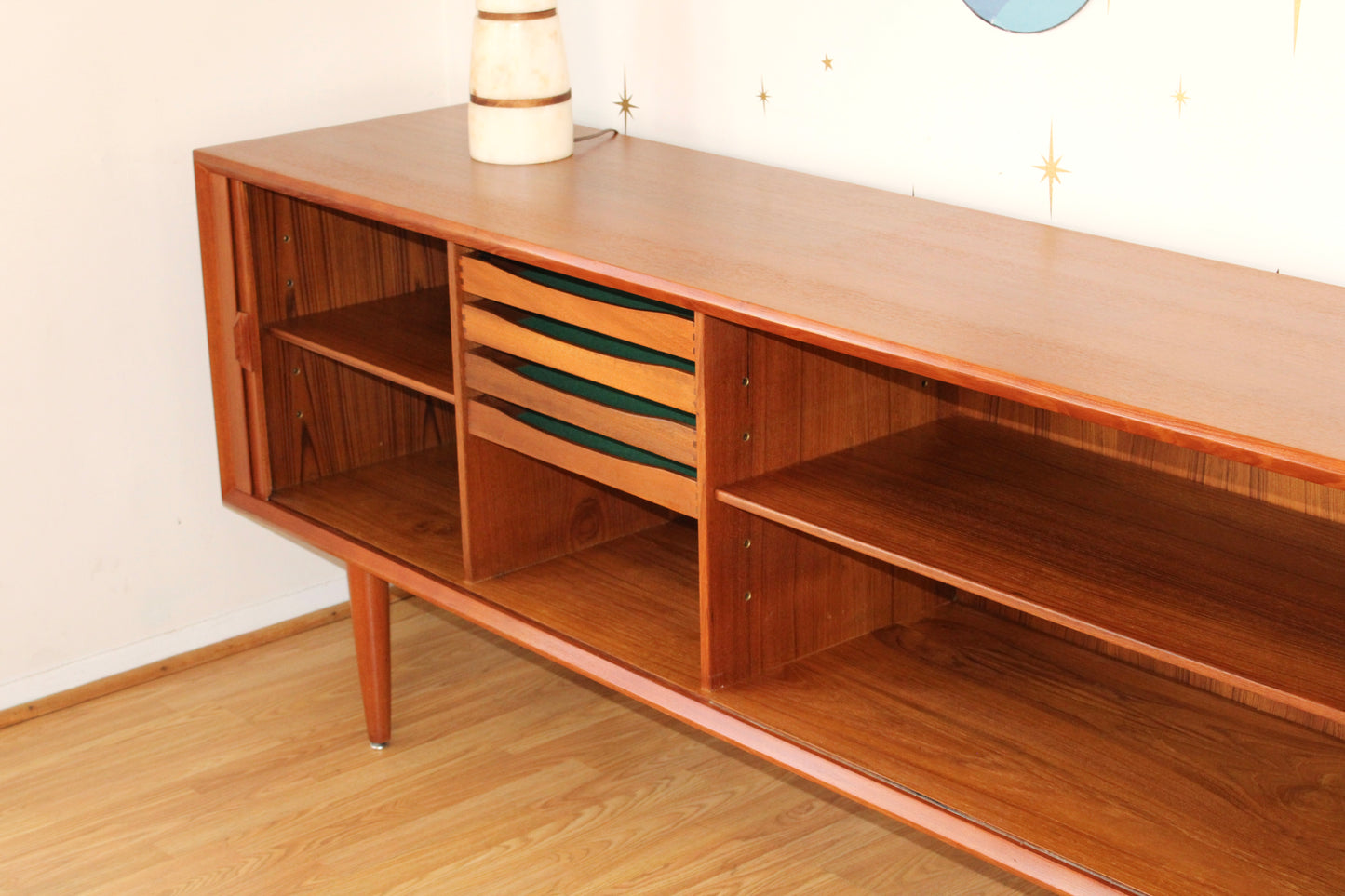 Svend A. Larsen - Danish Modern Teak Tambour Door Sideboard