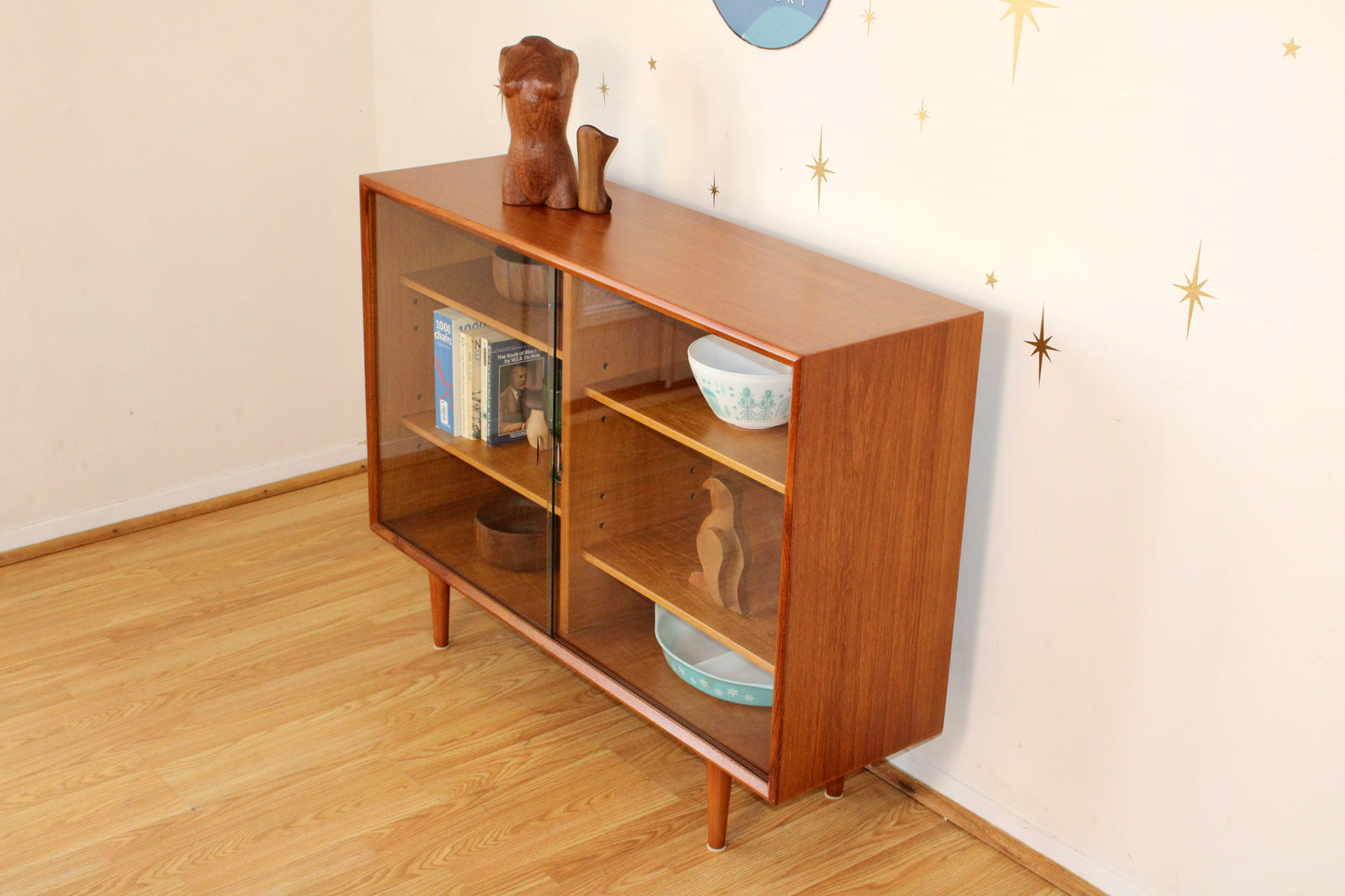 Danish Teak Compact Display Cabinet/Bookcase