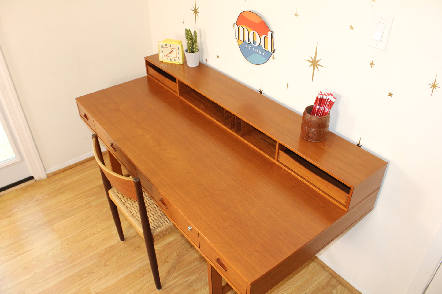Peter Løvig Nielsen-Danish Teak Flip-Top Partner’s Desk