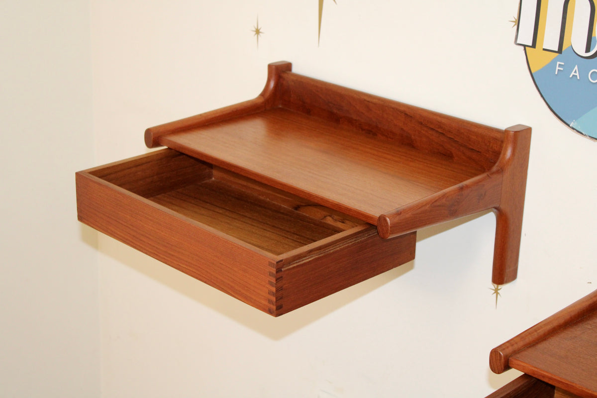 Kai Kristiansen - Pair of Danish Teak Floating Nightstands/Shelves