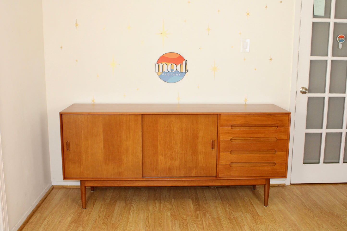 Danish Modern Teak 71” Sideboard/Credenza
