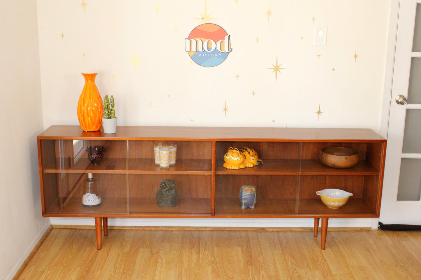 Danish Modern Teak Display Cabinet w/ Glass Doors