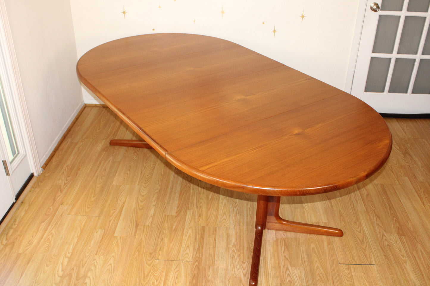 Danish Teak Extending Dining Table w/ 2 Leaves