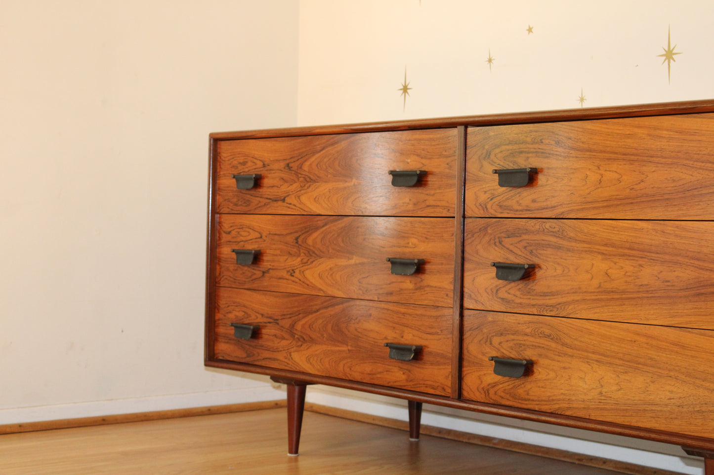 Mid Century Rosewood Double Dresser by Intercontinental Design