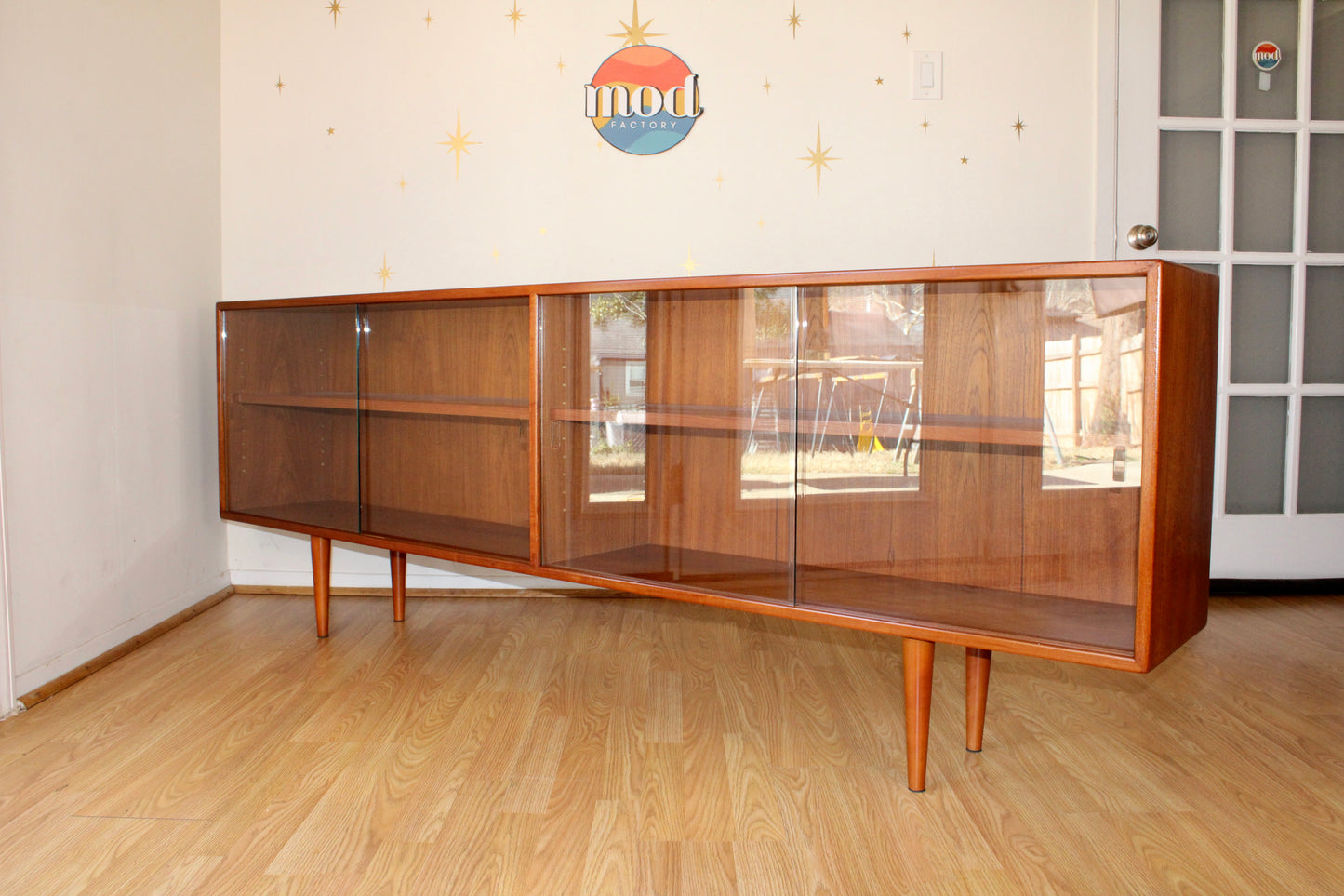 Danish Modern Teak Display Cabinet w/ Glass Doors