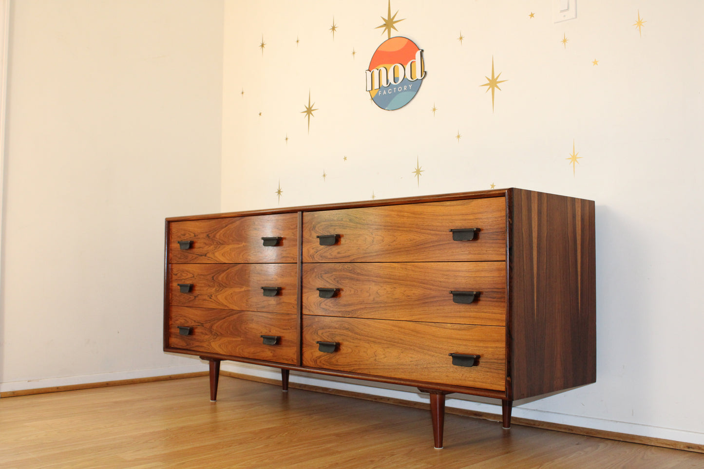 Mid Century Rosewood Double Dresser by Intercontinental Design