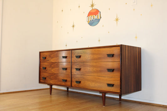 Mid Century Rosewood Double Dresser by Intercontinental Design
