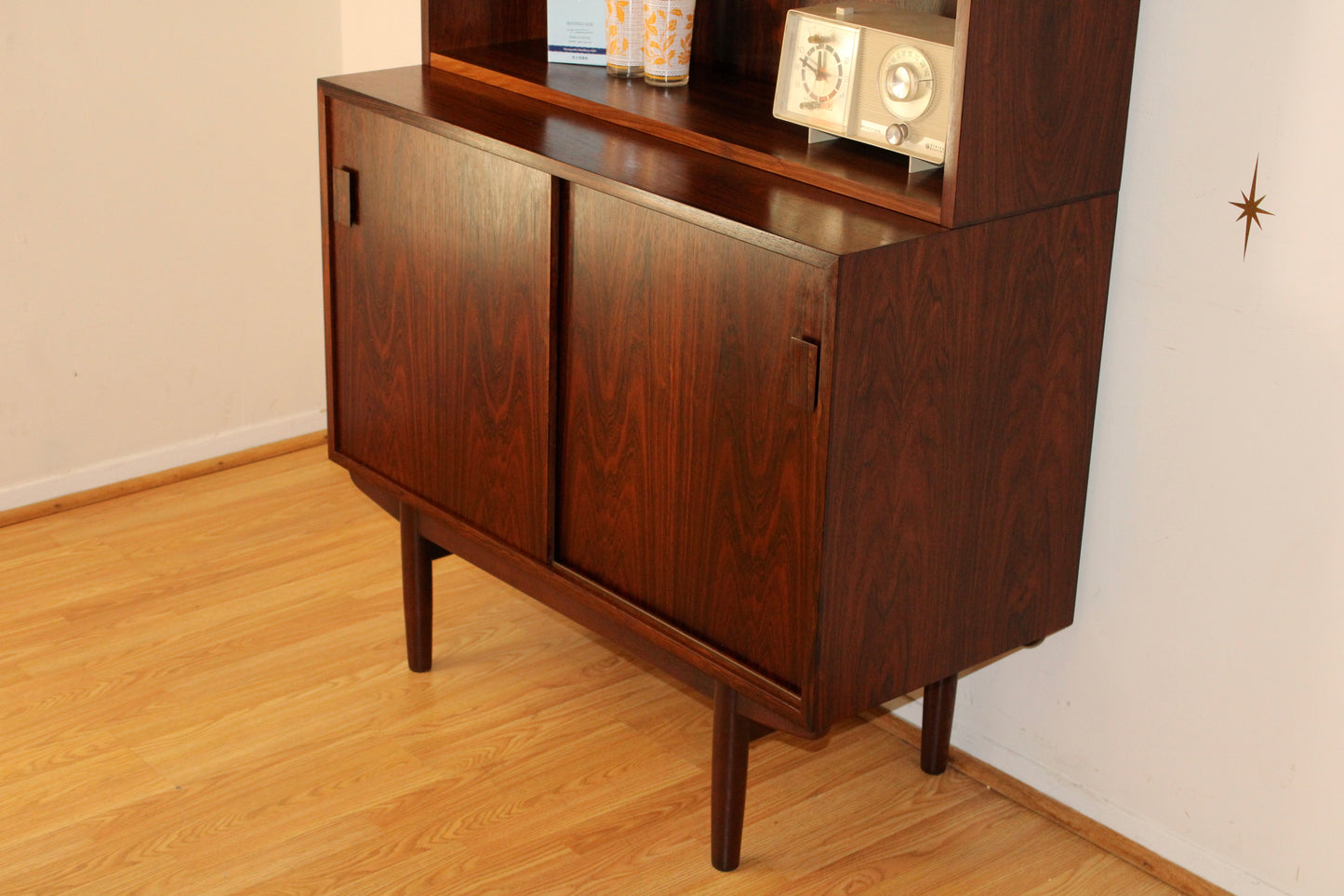 Danish Rosewood 2-Piece Bookcase w/ Sideboard