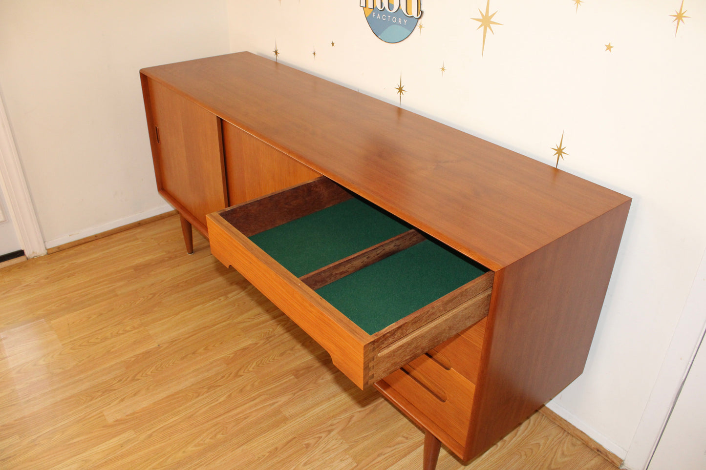 Danish Modern Teak 71” Sideboard/Credenza