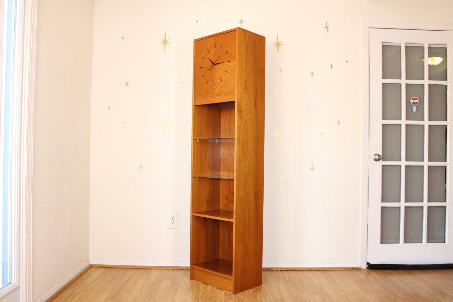 Danish Modern Teak Clock w/ Shelves
