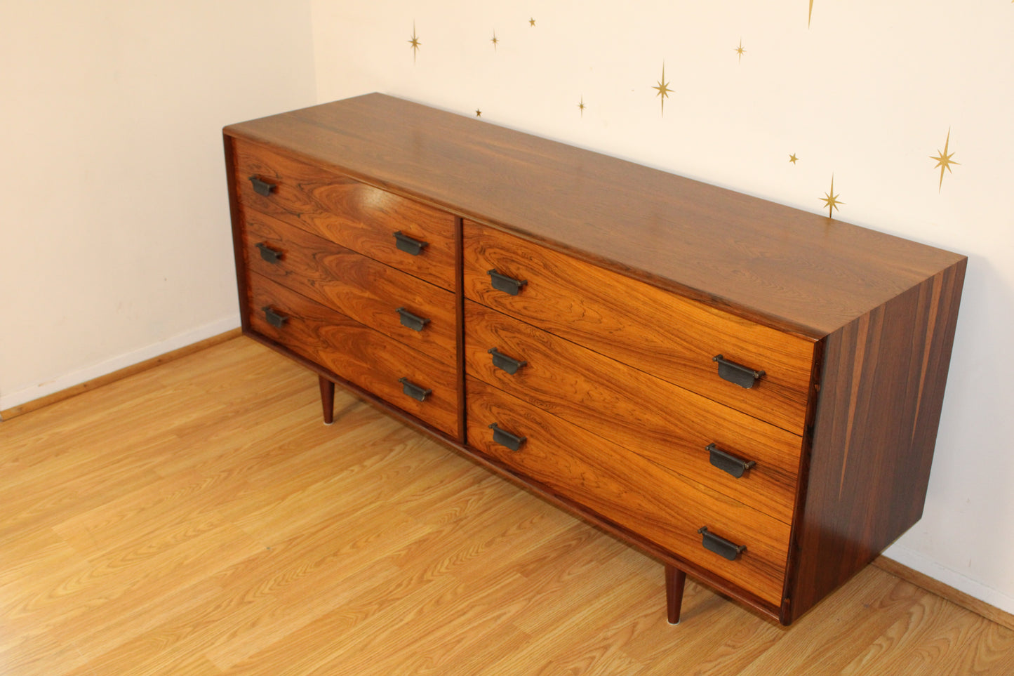 Mid Century Rosewood Double Dresser by Intercontinental Design