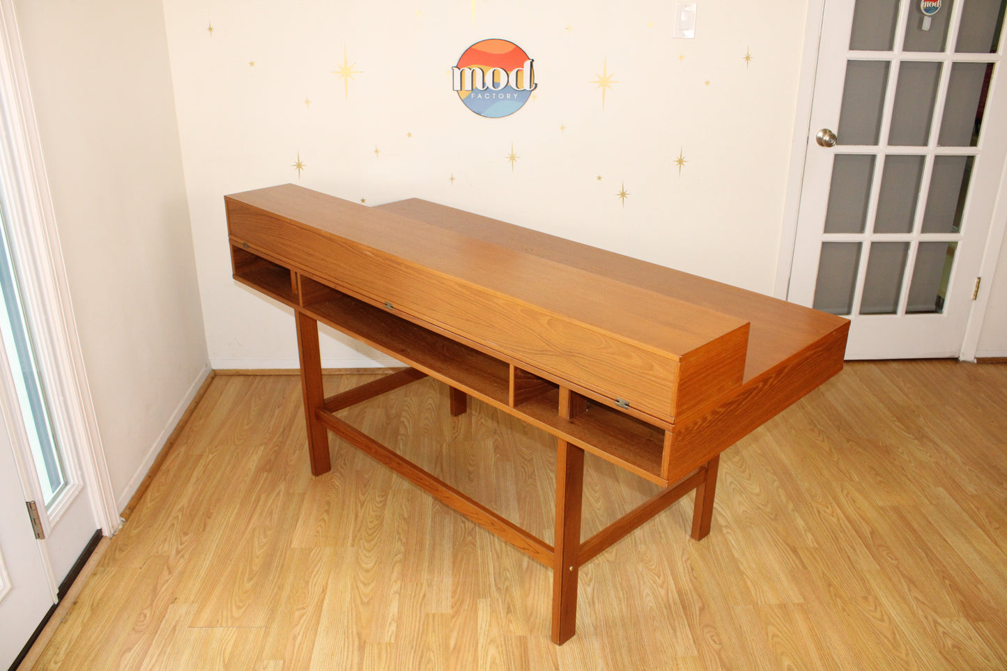 Peter Løvig Nielsen-Danish Teak Flip-Top Partner’s Desk