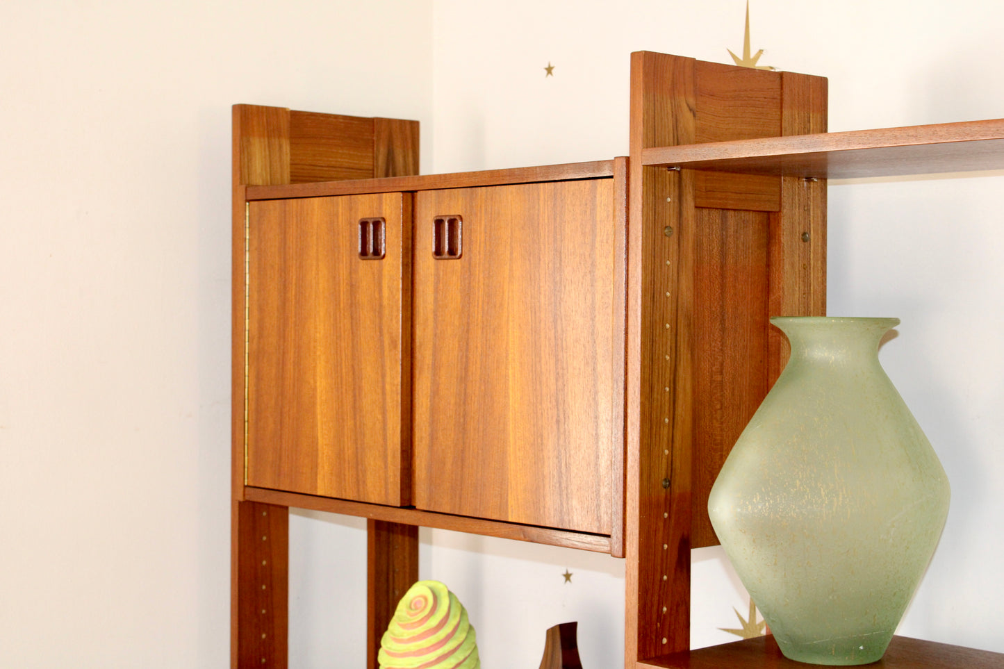 Mid-Century Modern Freestanding 3-Bay Wall Unit/Room Divider