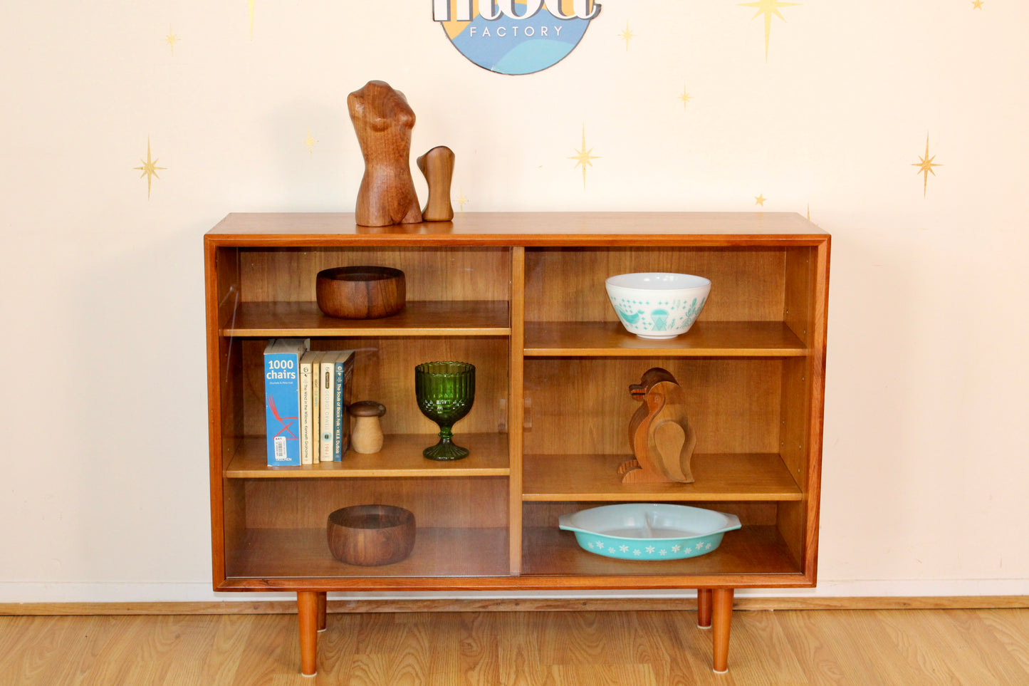 Danish Teak Compact Display Cabinet/Bookcase