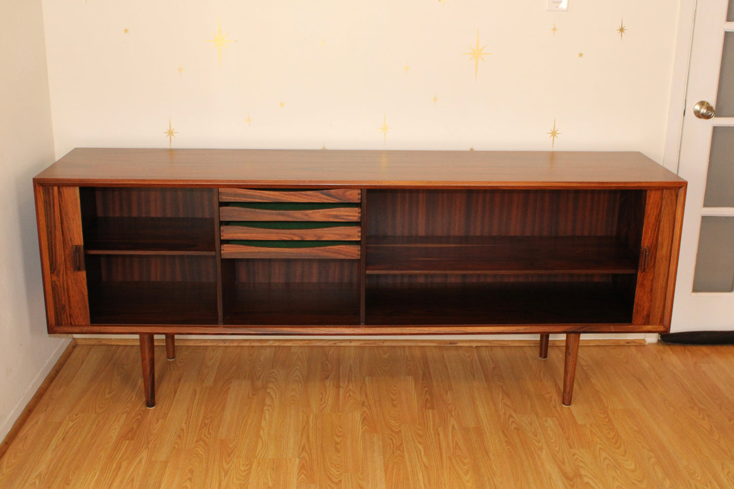 Svend A. Larsen - Danish Rosewood Tambour Door Sideboard