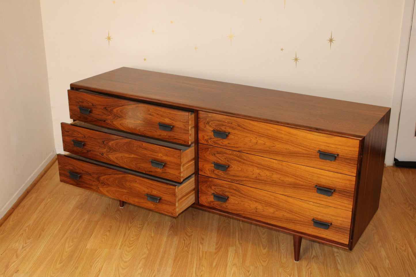 Mid Century Rosewood Double Dresser by Intercontinental Design