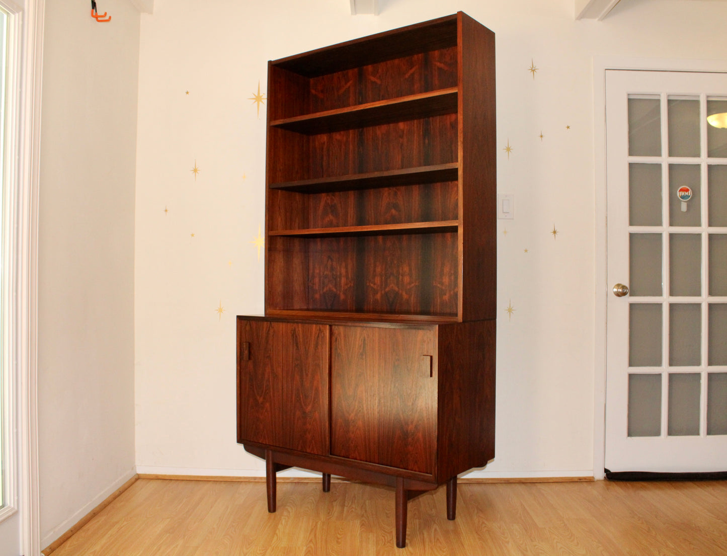 Danish Rosewood 2-Piece Bookcase w/ Sideboard