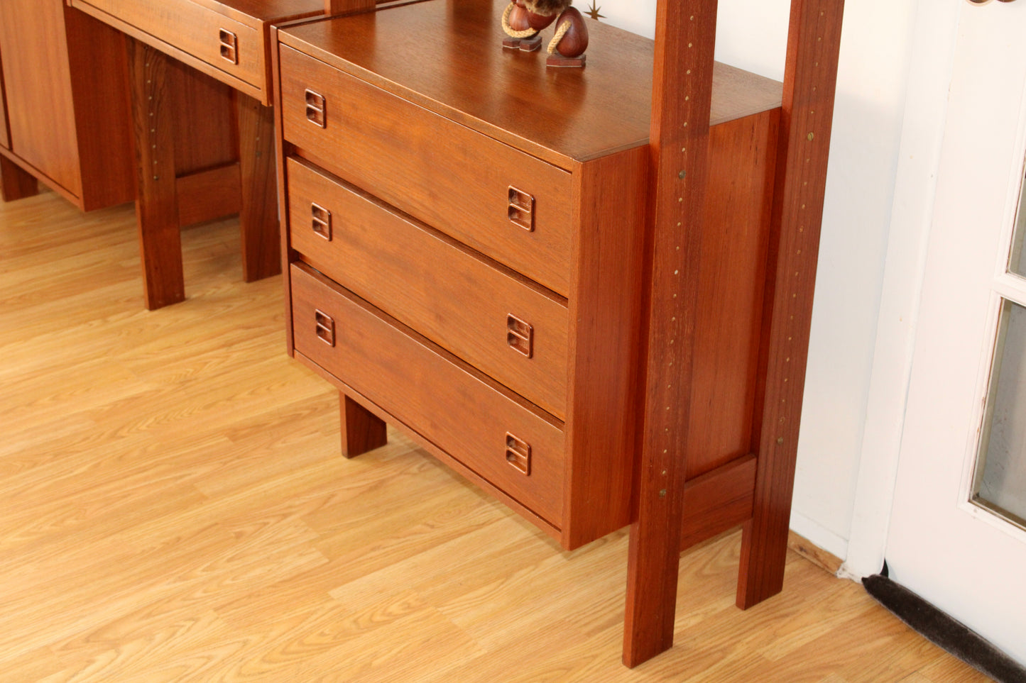 Mid-Century Modern Freestanding 3-Bay Wall Unit/Room Divider