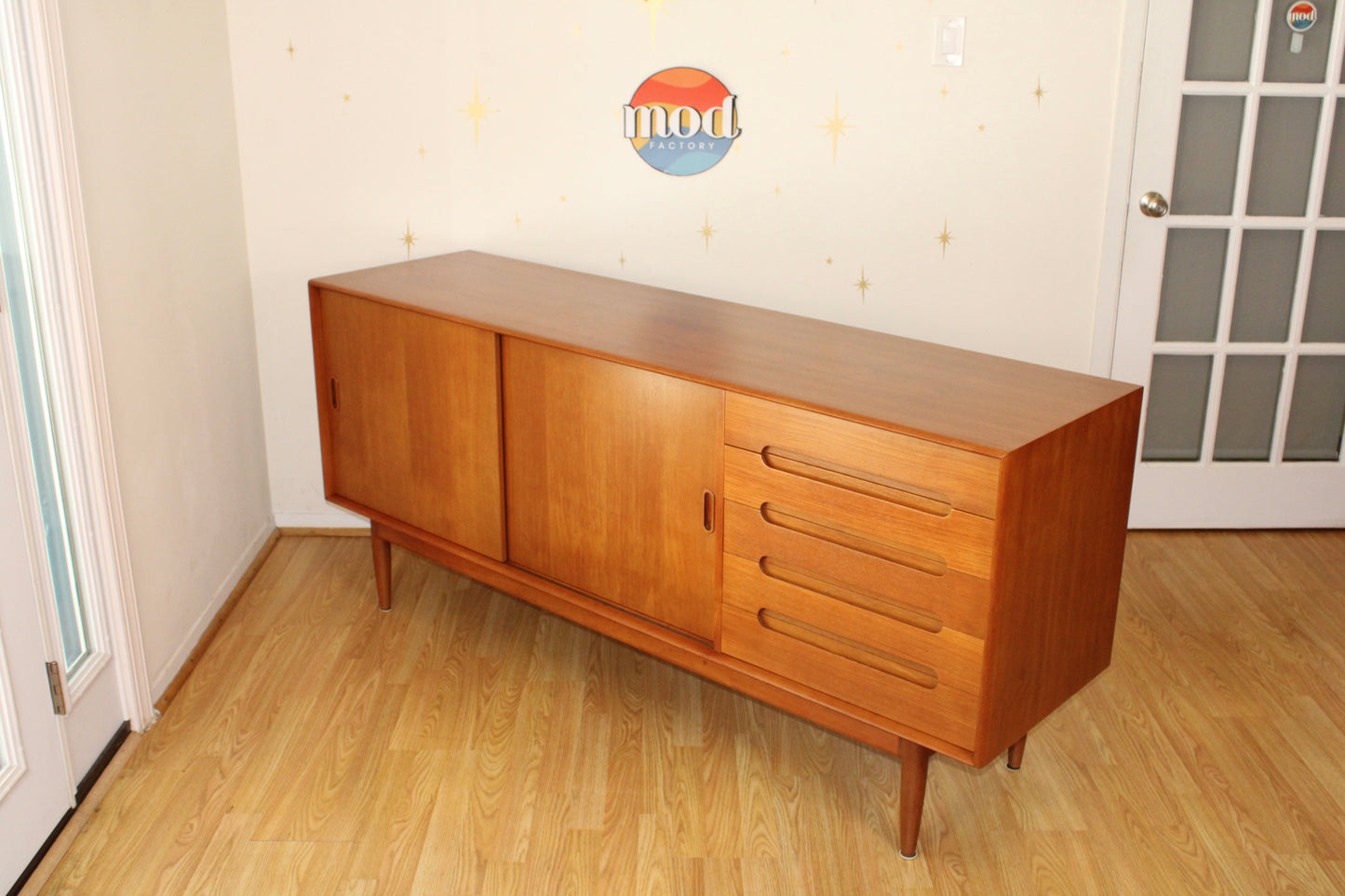 Danish Modern Teak 71” Sideboard/Credenza