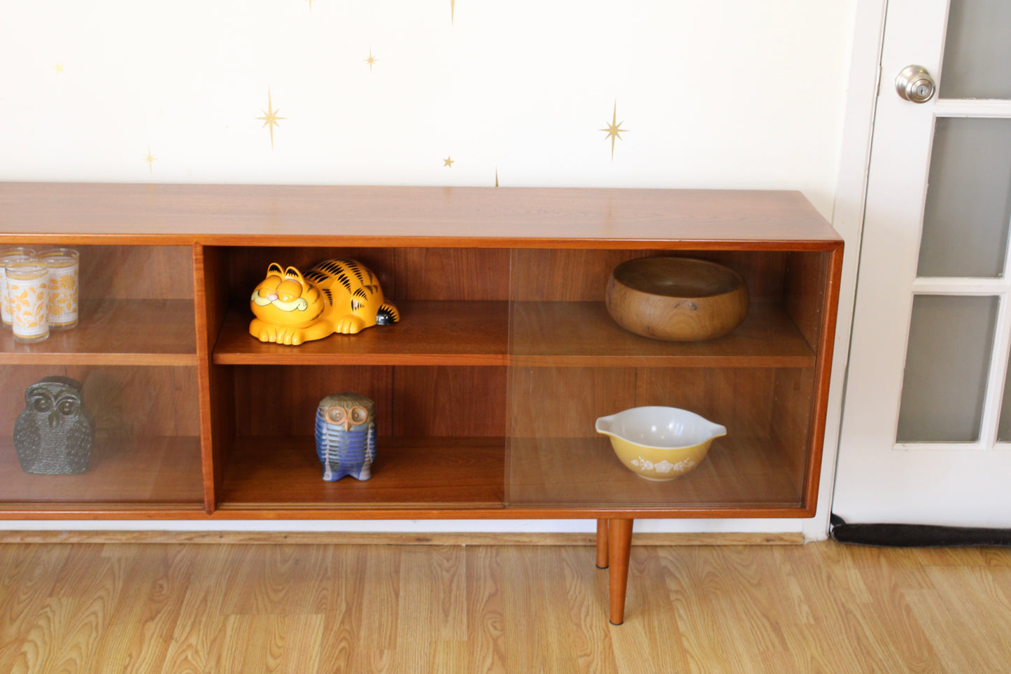 Danish Modern Teak Display Cabinet w/ Glass Doors