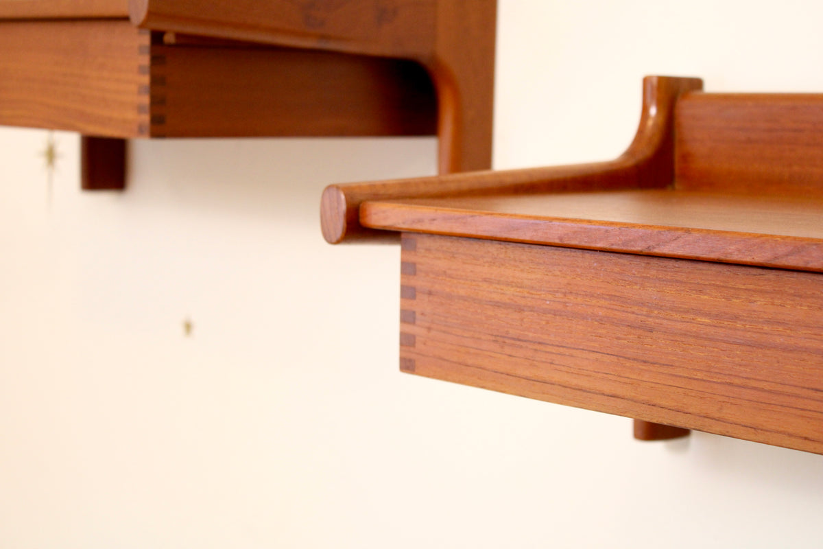 Kai Kristiansen - Pair of Danish Teak Floating Nightstands/Shelves