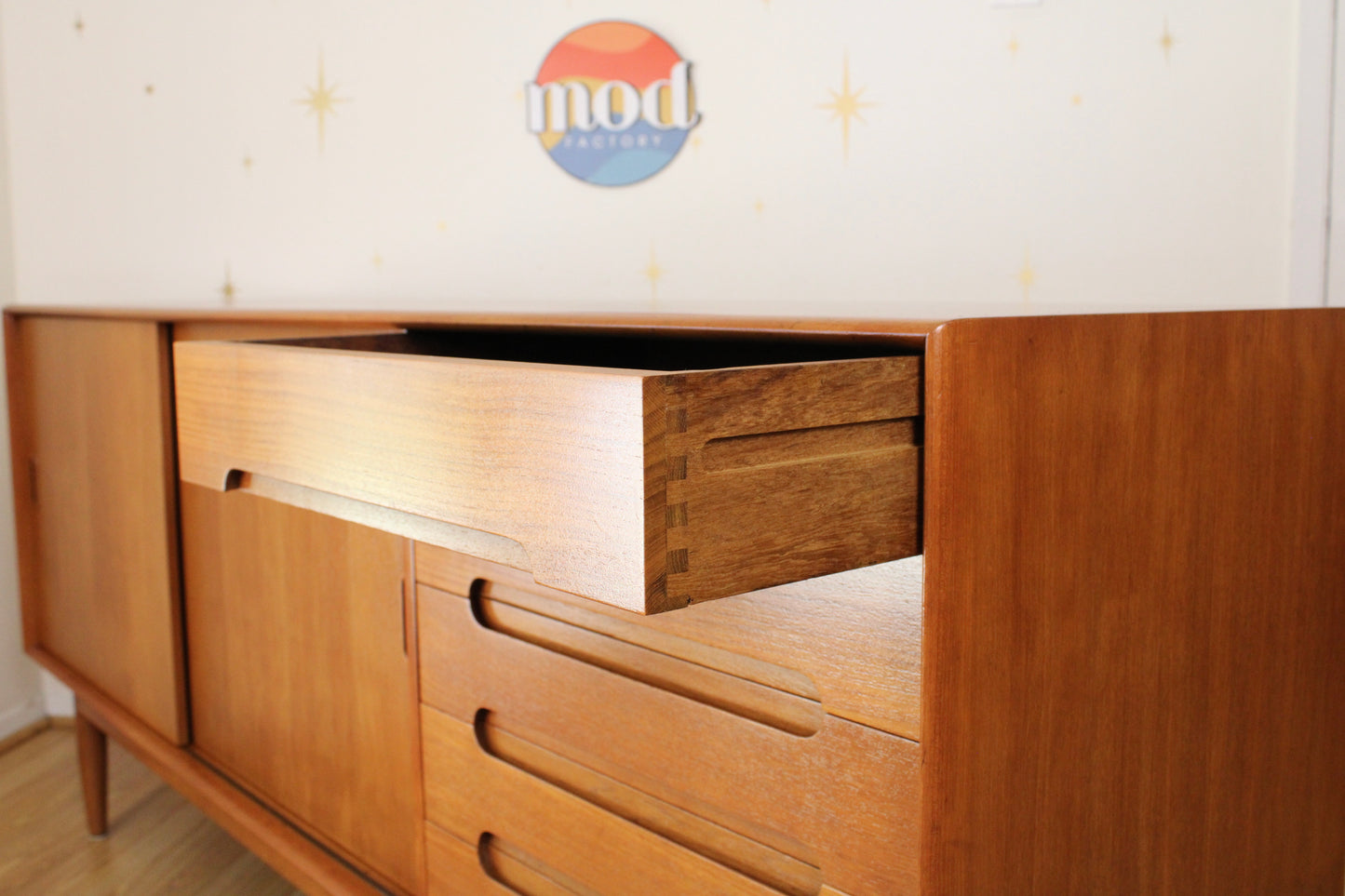Danish Modern Teak 71” Sideboard/Credenza