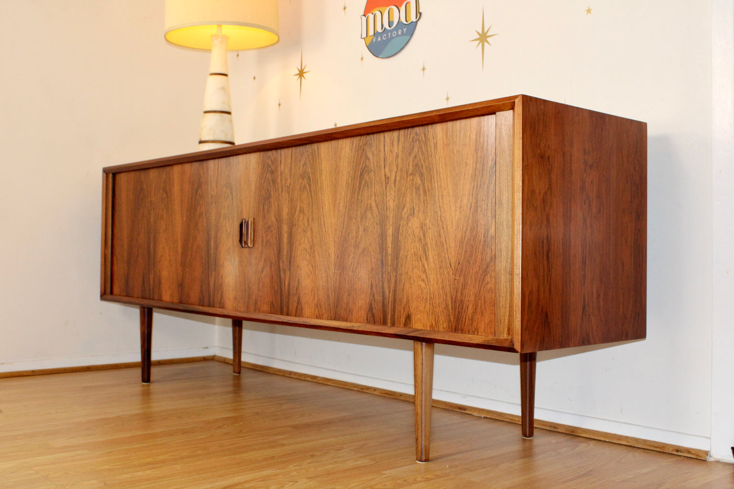 Svend A. Larsen - Danish Rosewood Tambour Door Sideboard