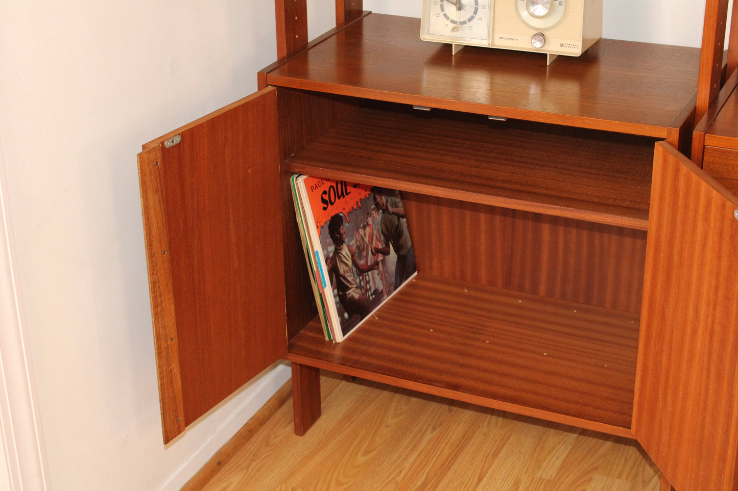 Mid-Century Modern Freestanding 3-Bay Wall Unit/Room Divider