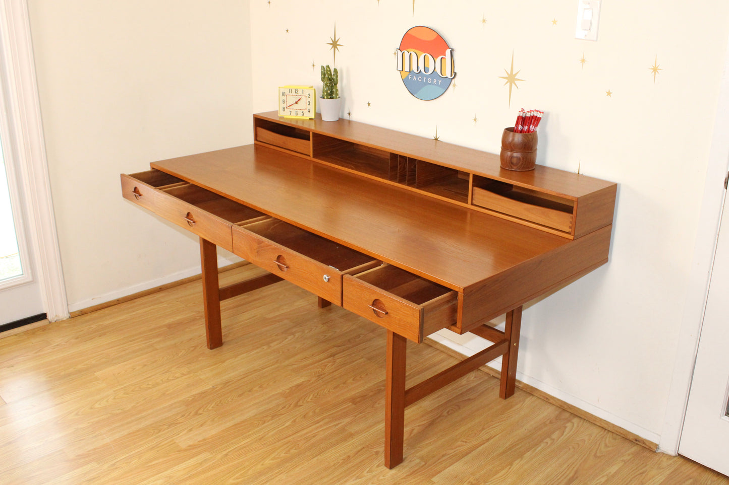 Peter Løvig Nielsen-Danish Teak Flip-Top Partner’s Desk