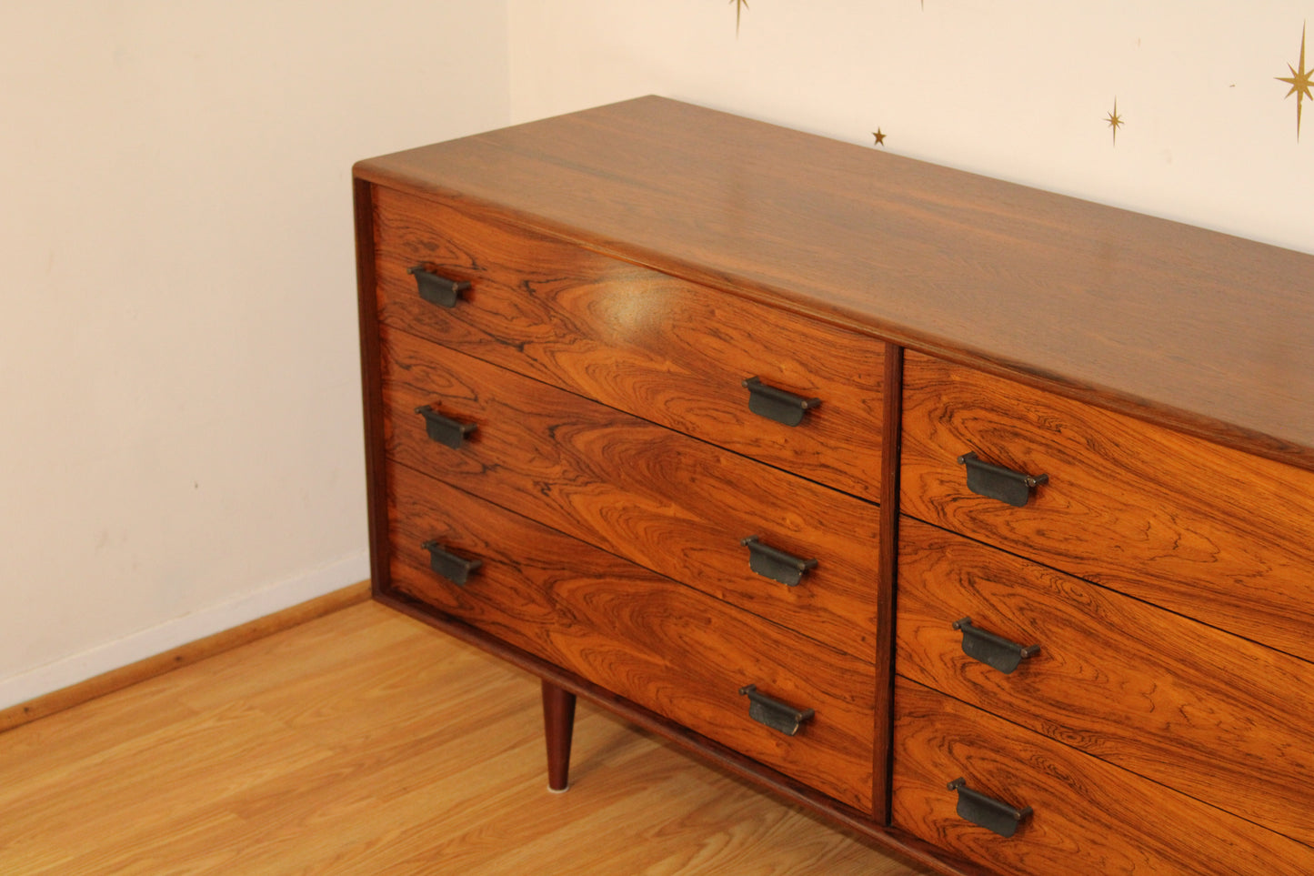 Mid Century Rosewood Double Dresser by Intercontinental Design