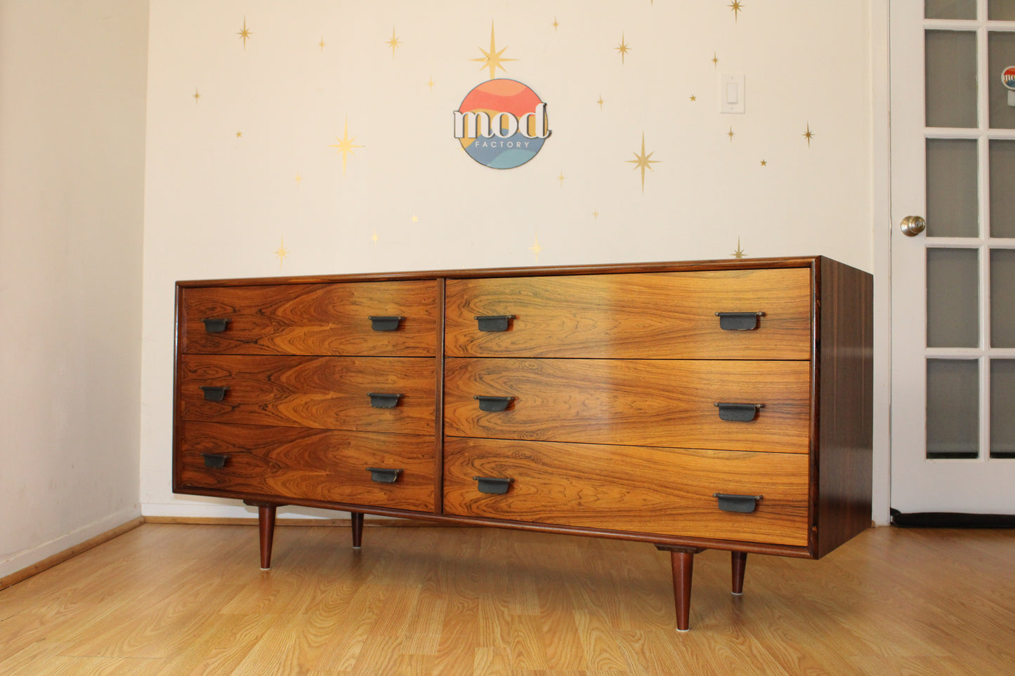 Mid Century Rosewood Double Dresser by Intercontinental Design