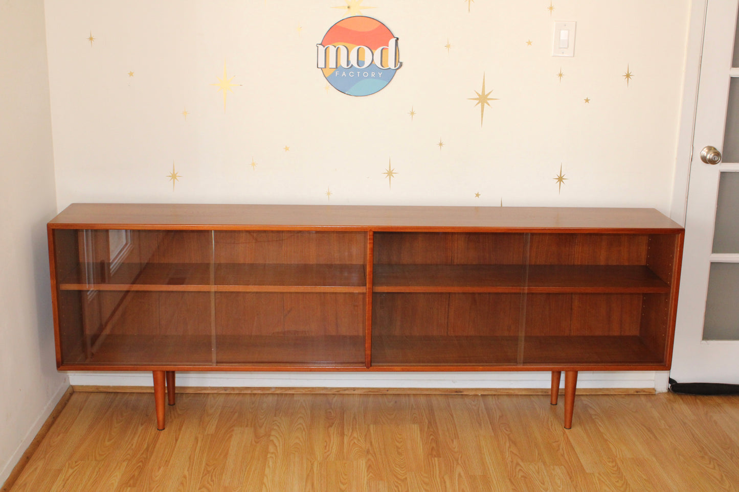 Danish Modern Teak Display Cabinet w/ Glass Doors
