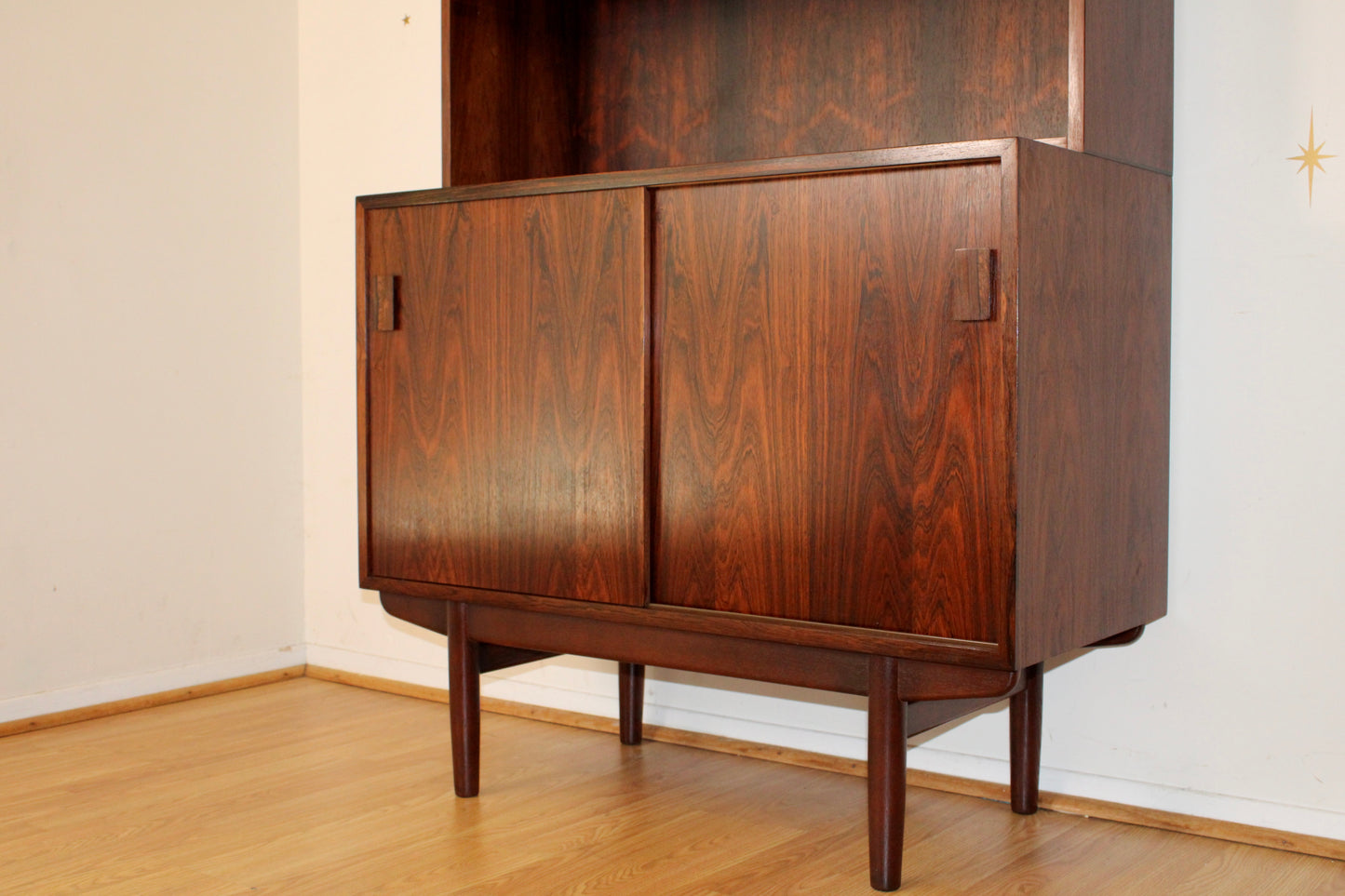 Danish Rosewood 2-Piece Bookcase w/ Sideboard