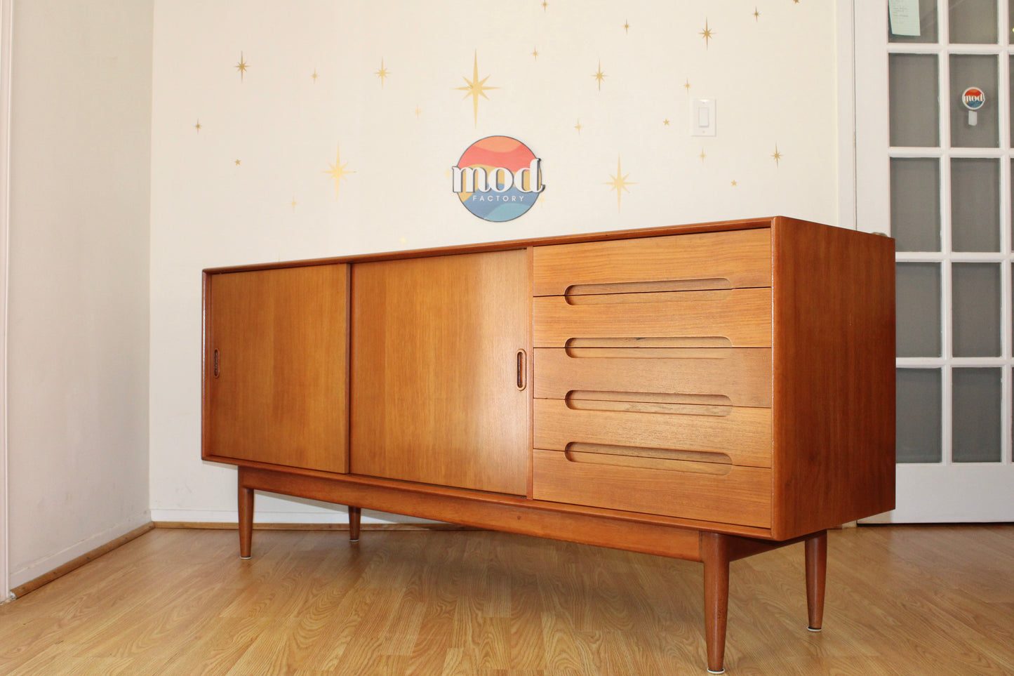 Danish Modern Teak 71” Sideboard/Credenza
