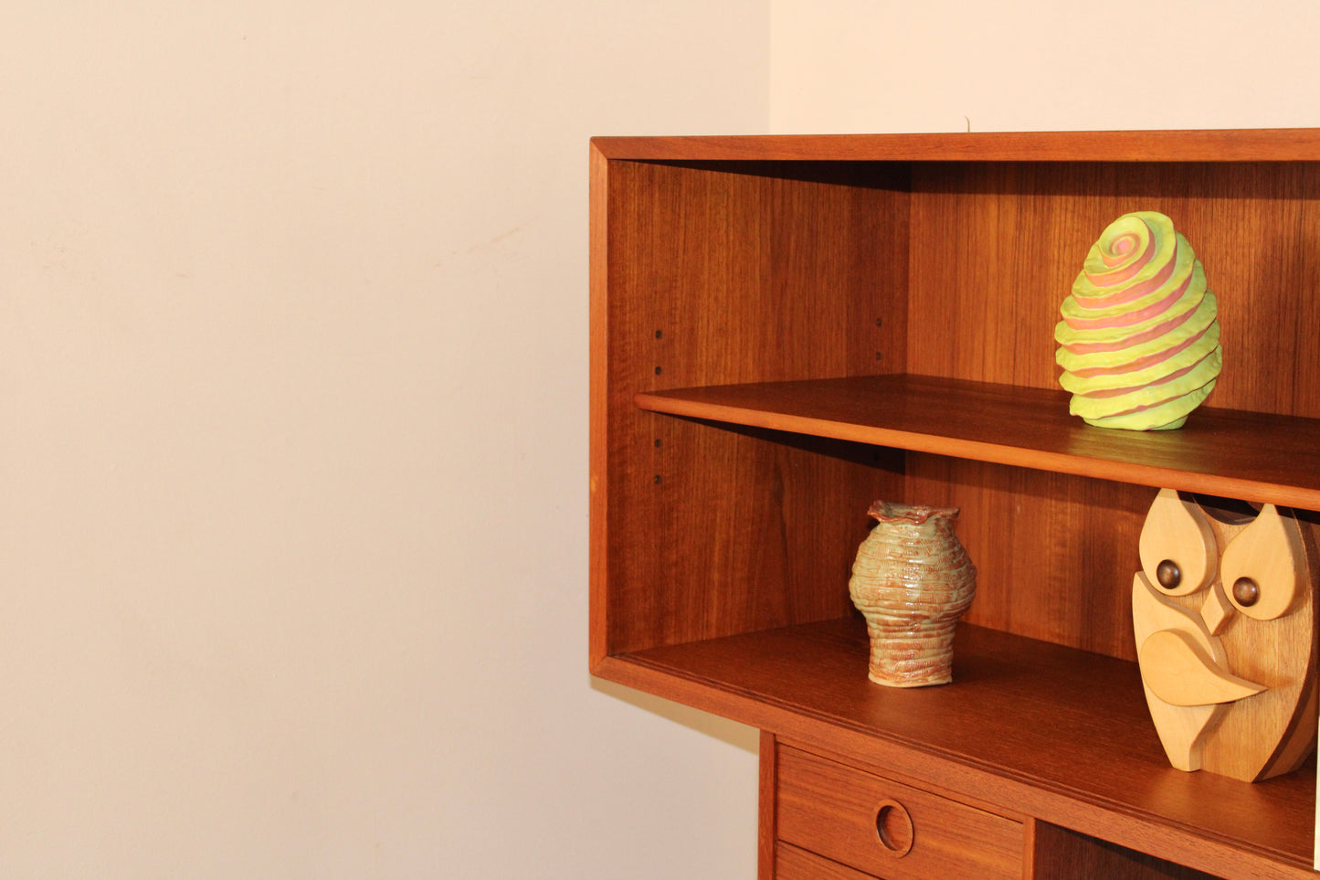 Danish Modern Teak 2-Piece Sideboard w/ Display Cabinet