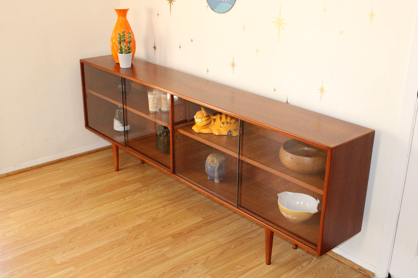 Danish Modern Teak Display Cabinet w/ Glass Doors