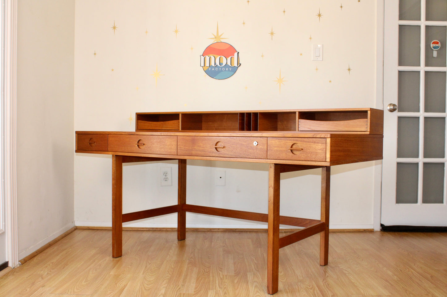 Peter Løvig Nielsen - Danish Teak Flip Top Partners Desk