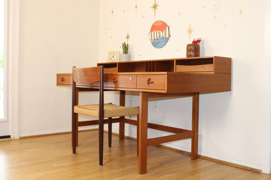 Peter Løvig Nielsen-Danish Teak Flip-Top Partner’s Desk