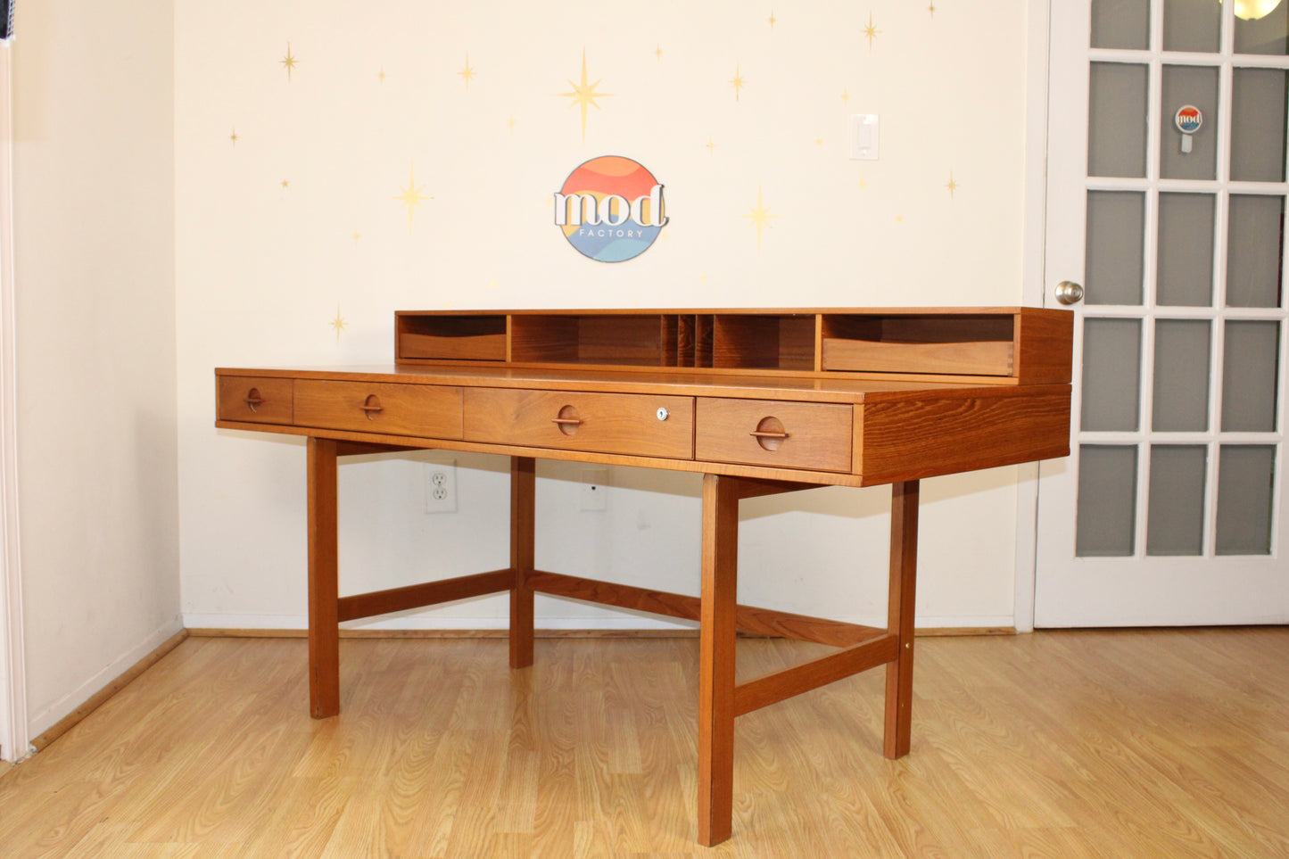 Peter Løvig Nielsen-Danish Teak Flip-Top Partner’s Desk