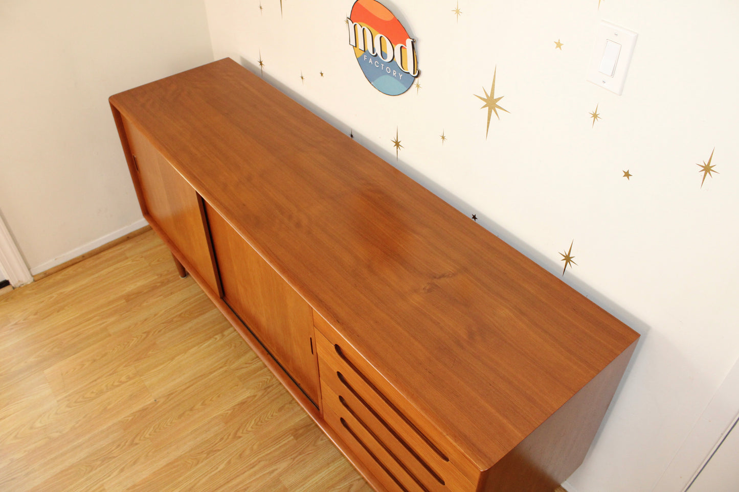 Danish Modern Teak 71” Sideboard/Credenza