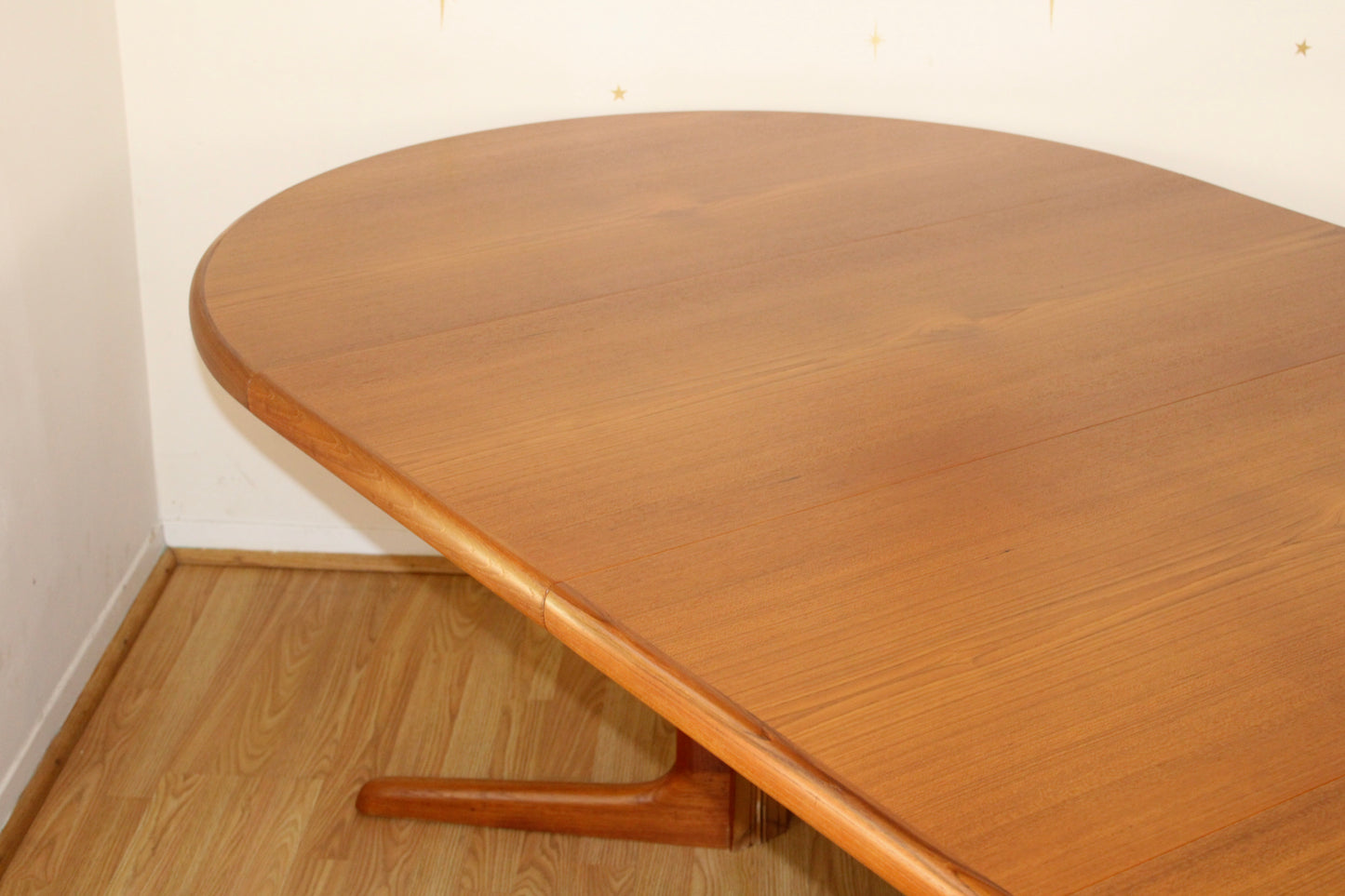 Danish Teak Extending Dining Table w/ 2 Leaves