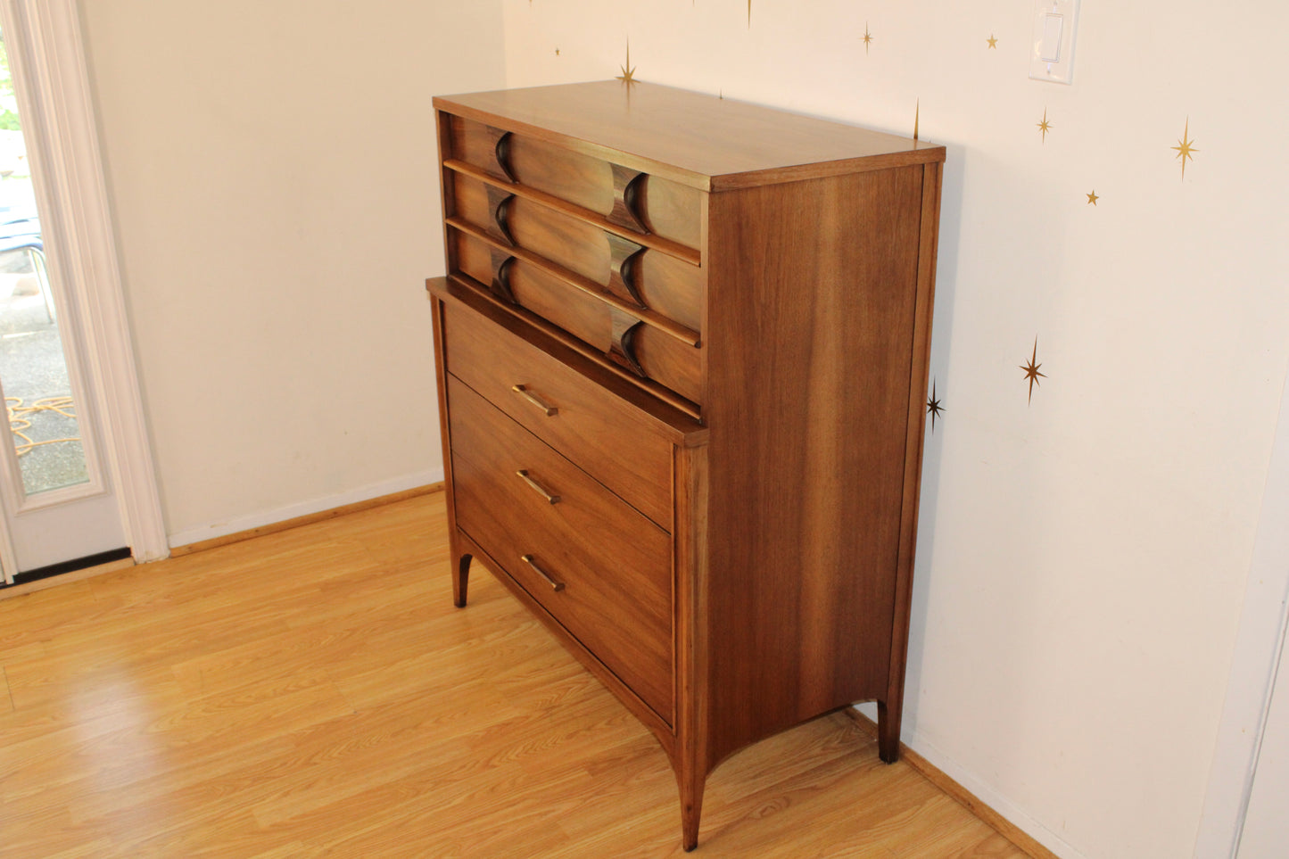 Kent Coffey Perspecta Walnut Highboy Dresser